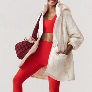 NWOT FP Movement Free People Patricia Packable Poncho Puffer in Ivory White